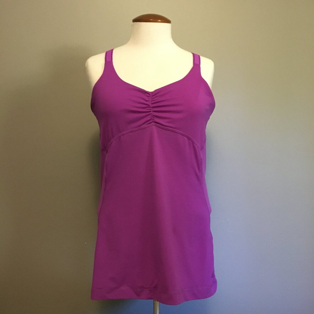 Adidas Grape Purple Clima Cross Back Tank Built-in Bra